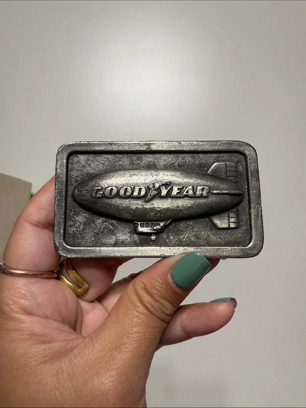 Vintage 1974 Goodyear Blimp Belt Buckle